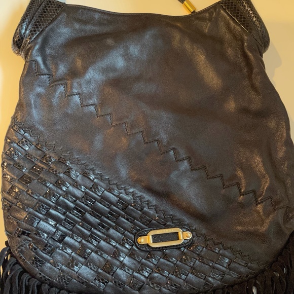 Jimmy Choo Leather and Suede Fringed Handbag - Picture 3 of 12